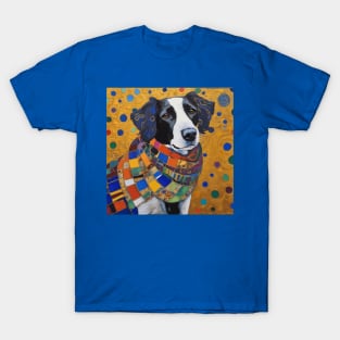 Gustav Klimt Style Dog with Colorful Scarf T-Shirt